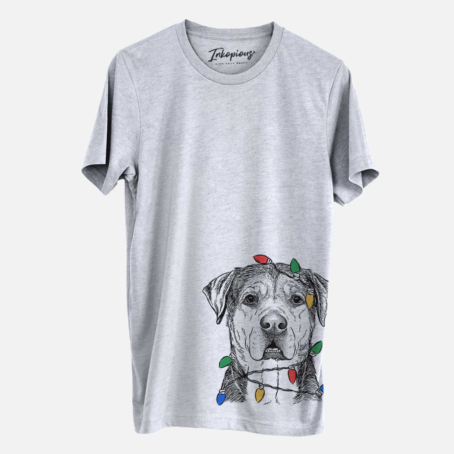 Christmas Lights Gus the Rottweiler Mix - Unisex Crewneck