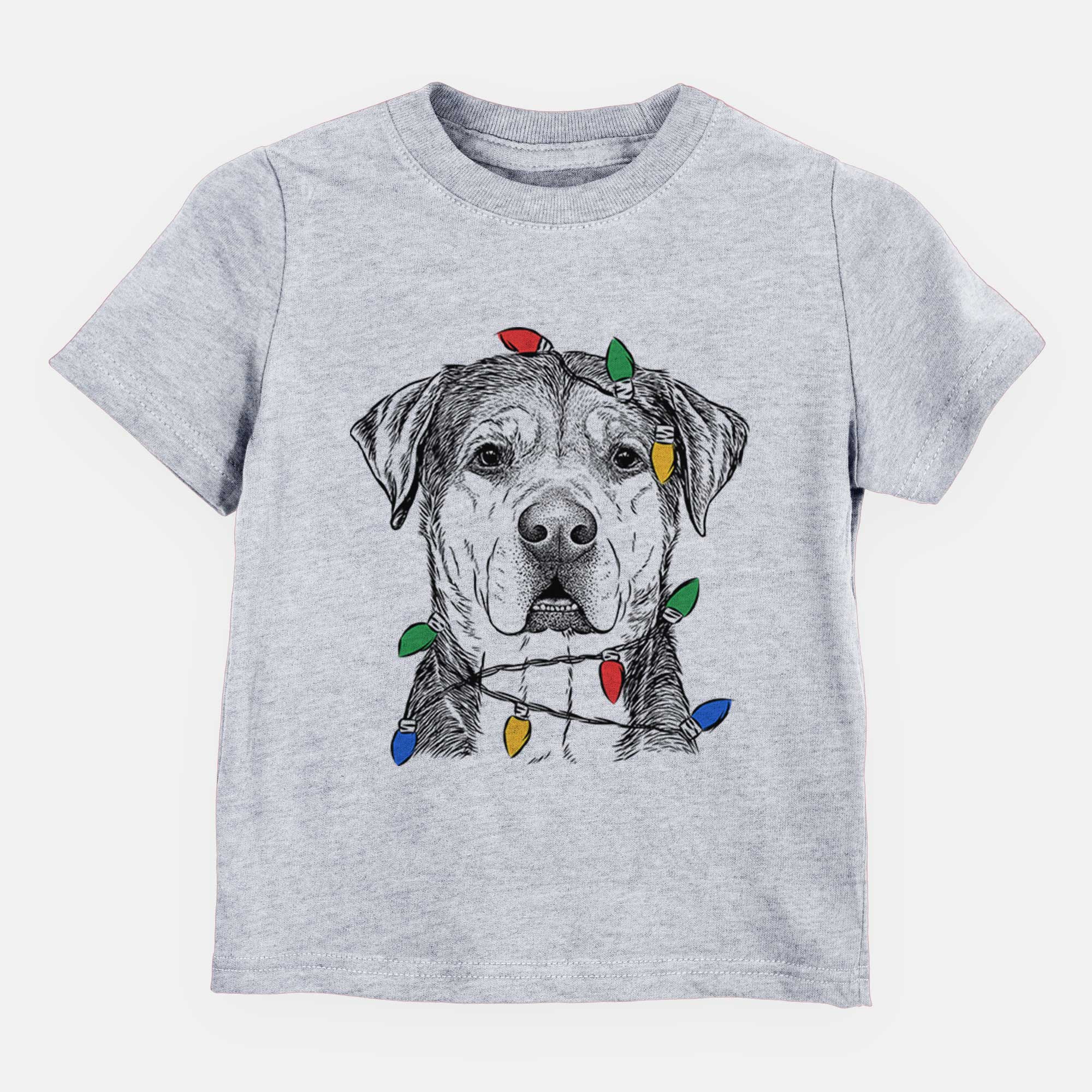 Christmas Lights Gus the Rottweiler Mix - Kids/Youth/Toddler Shirt