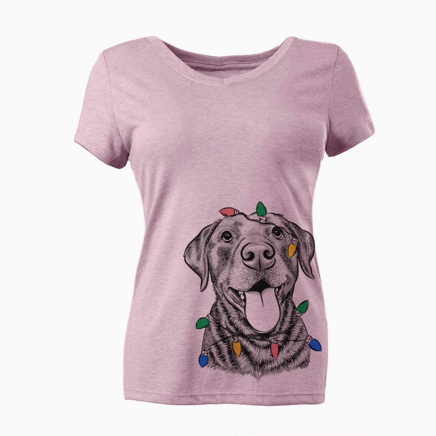 Christmas Lights Gwen the Labrador Retriever - Women's V-neck Shirt