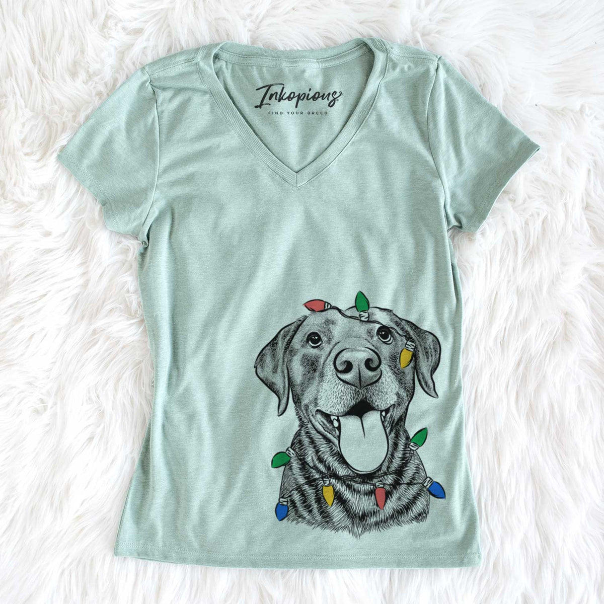 Christmas Lights Gwen the Labrador Retriever - Women&#39;s V-neck Shirt