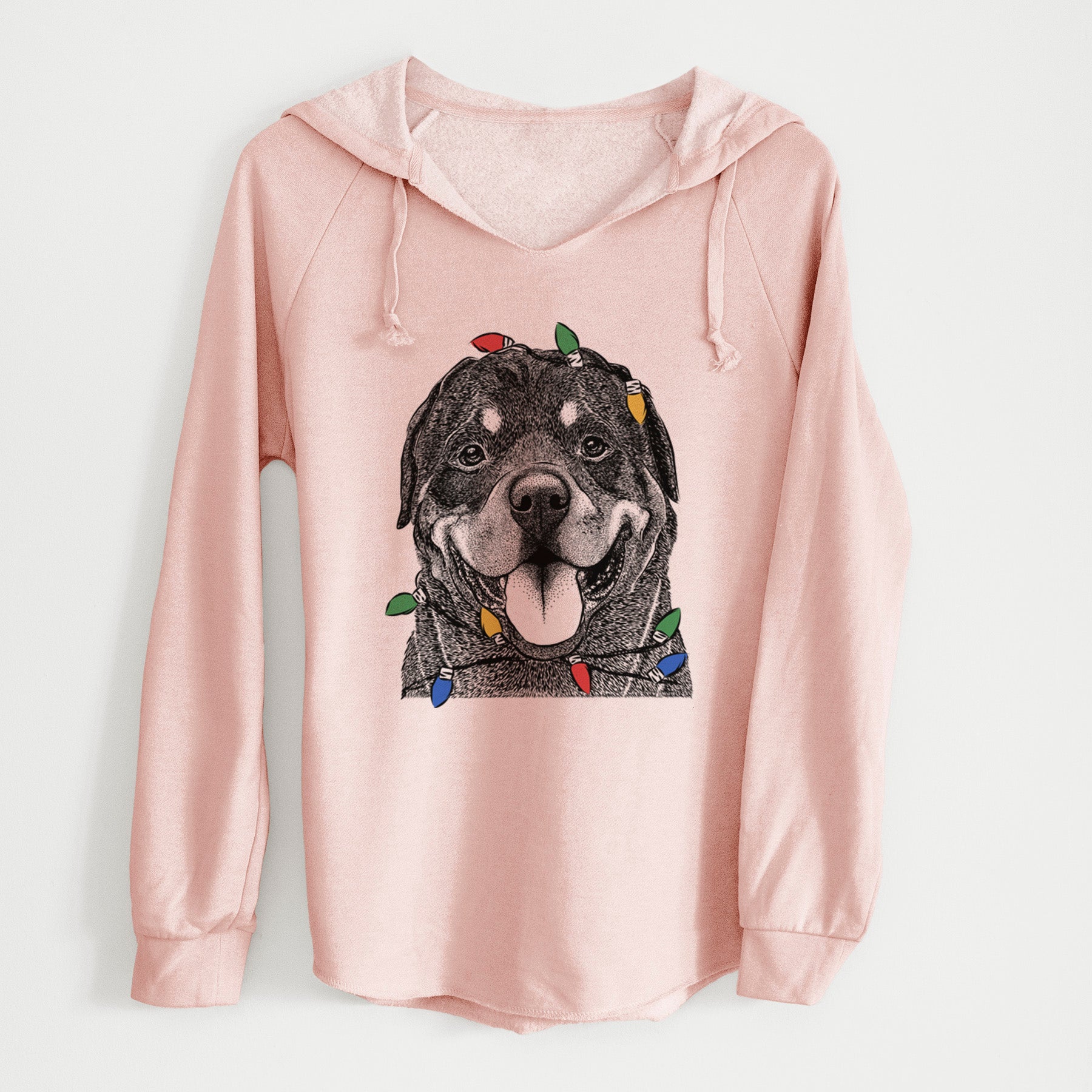 Christmas Lights Hagan the Rottweiler - Cali Wave Hooded Sweatshirt