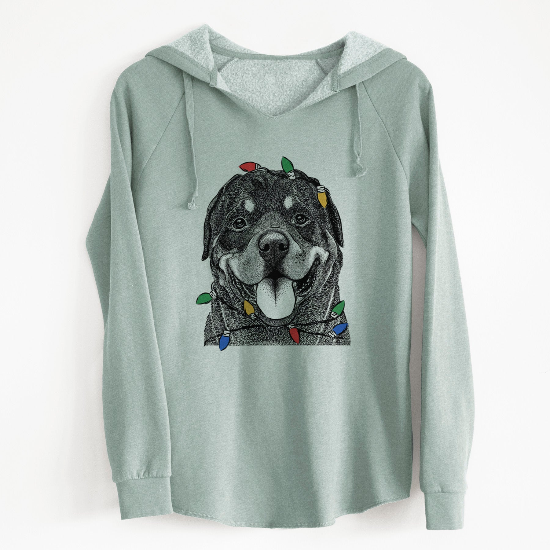 Christmas Lights Hagan the Rottweiler - Cali Wave Hooded Sweatshirt