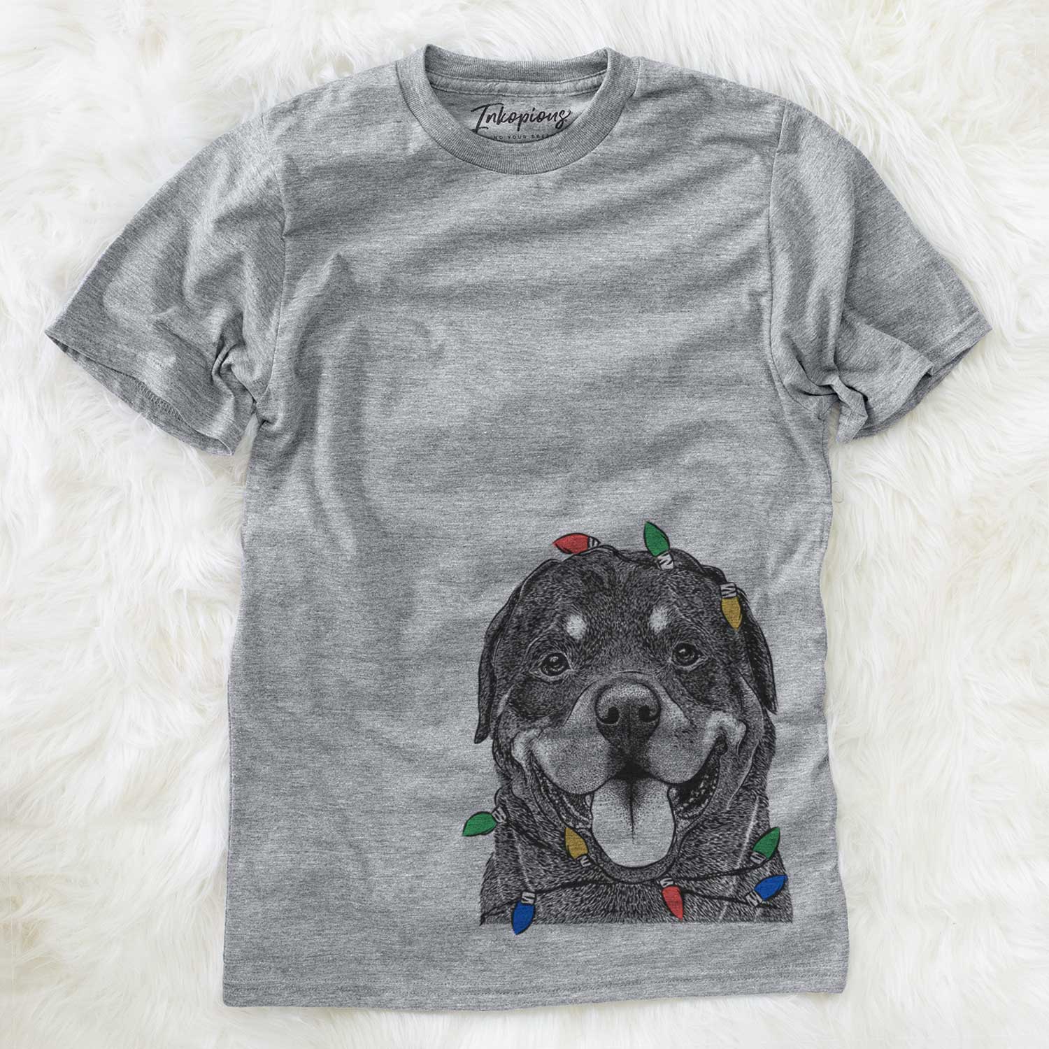 Christmas Lights Hagan the Rottweiler - Unisex Crewneck