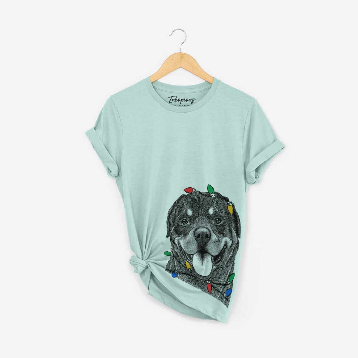 Christmas Lights Hagan the Rottweiler - Unisex Crewneck