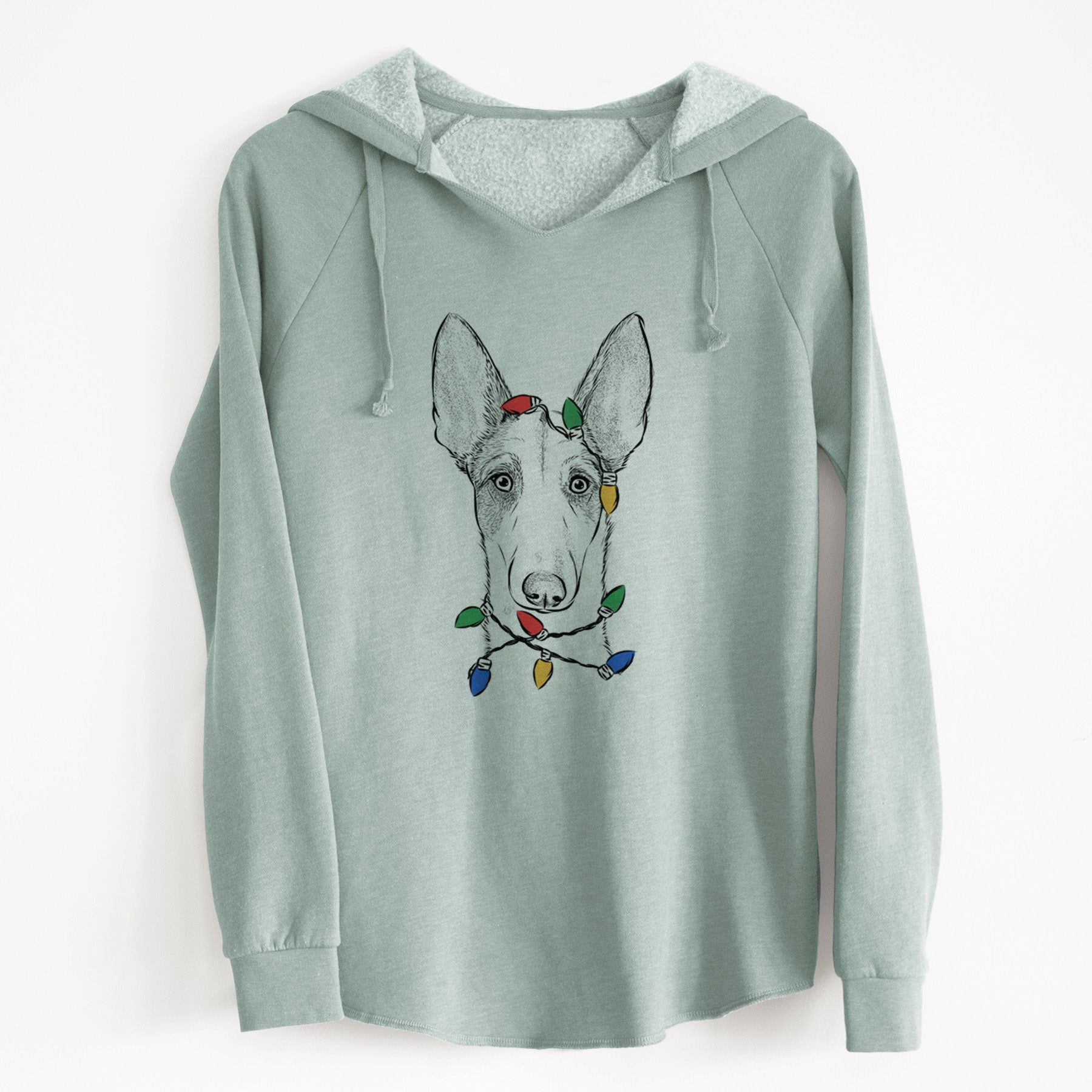 Christmas Lights Halo the Ibizan Sight Hound - Cali Wave Hooded Sweatshirt