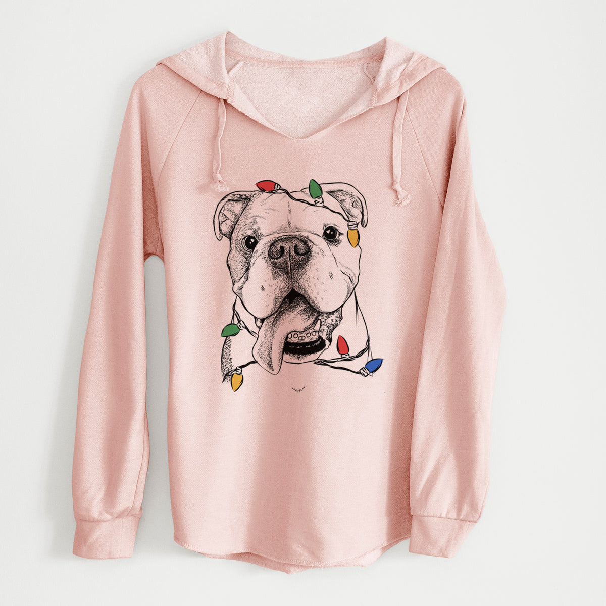 Christmas Lights Hank the English Bulldog - Cali Wave Hooded Sweatshirt