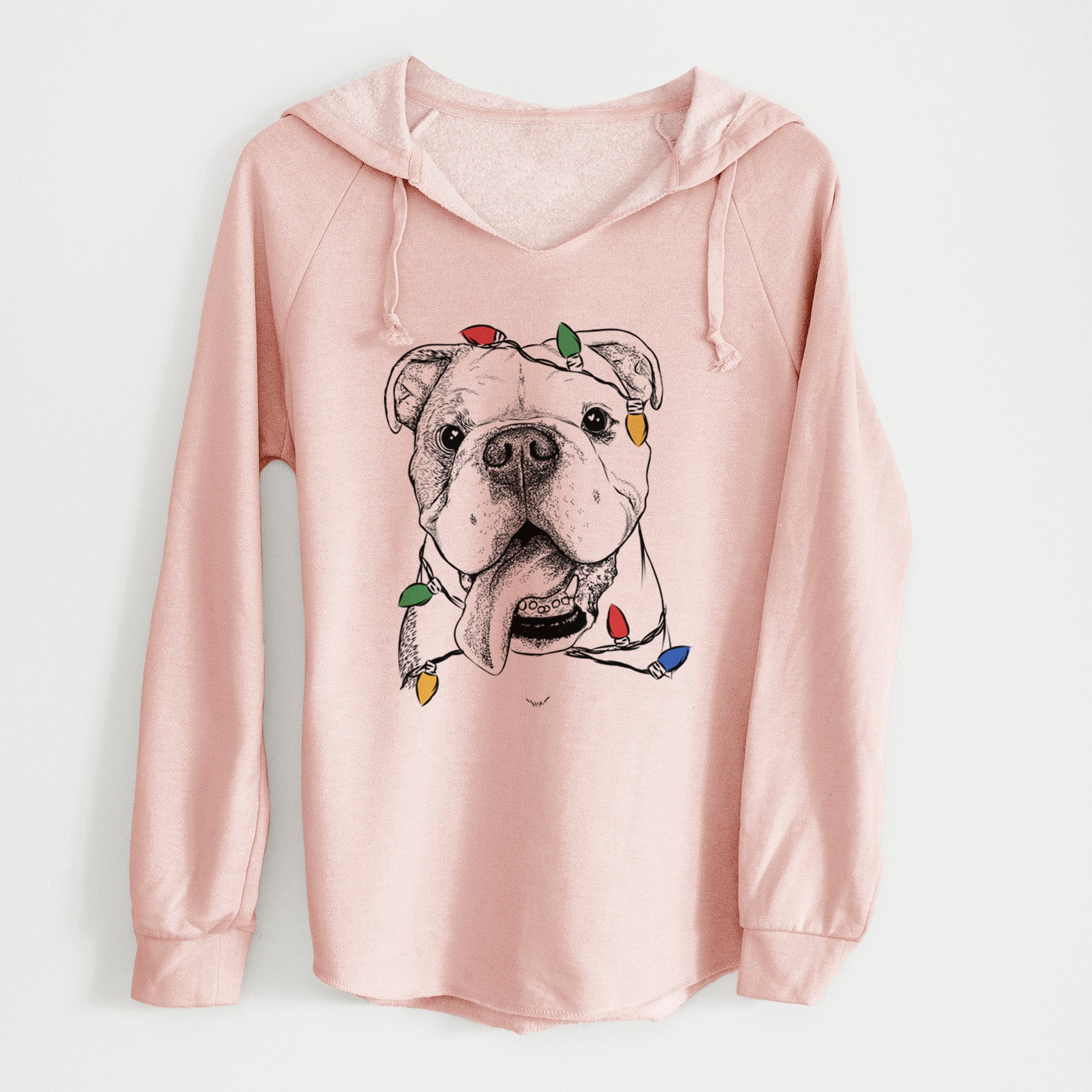 Christmas Lights Hank the English Bulldog - Cali Wave Hooded Sweatshirt