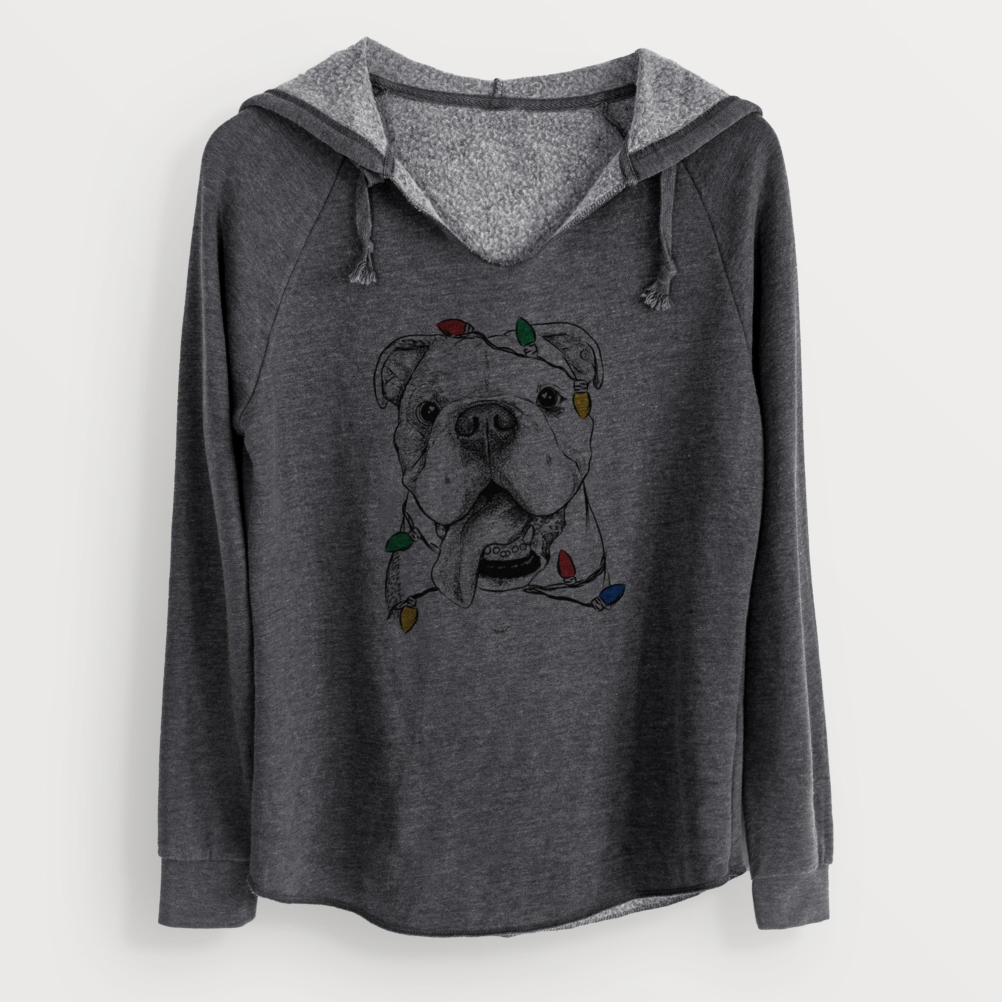 Christmas Lights Hank the English Bulldog - Cali Wave Hooded Sweatshirt