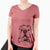 Christmas Lights Hank the English Bulldog - Women's V-neck Shirt