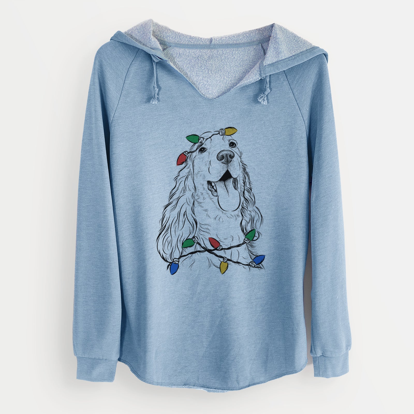 Christmas Lights Happy Henry the English Cocker Spaniel - Cali Wave Hooded Sweatshirt