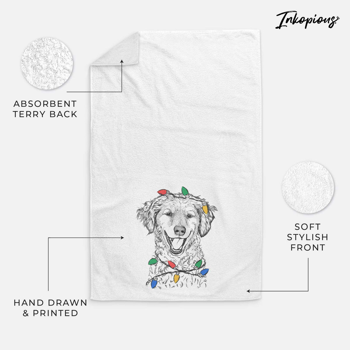 Happy Otis the Miniature Goldendoodle Decorative Hand Towel