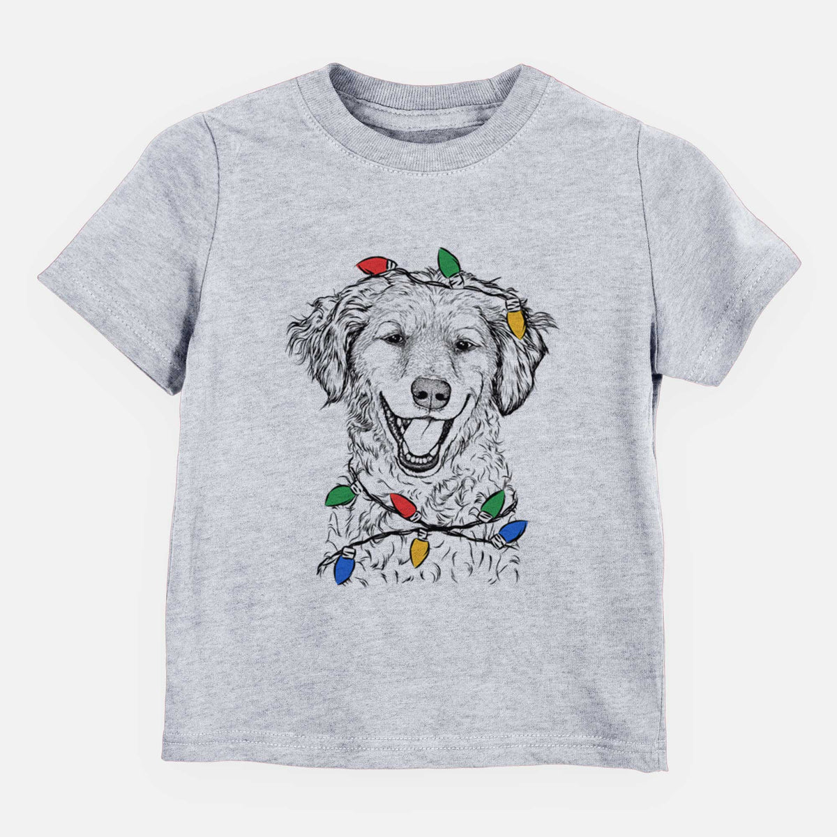 Christmas Lights Happy Otis the Miniature Goldendoodle - Kids/Youth/Toddler Shirt
