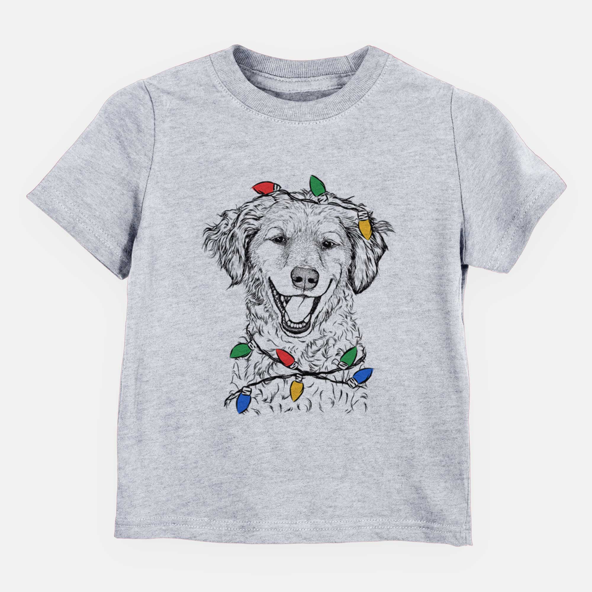 Christmas Lights Happy Otis the Miniature Goldendoodle - Kids/Youth/Toddler Shirt