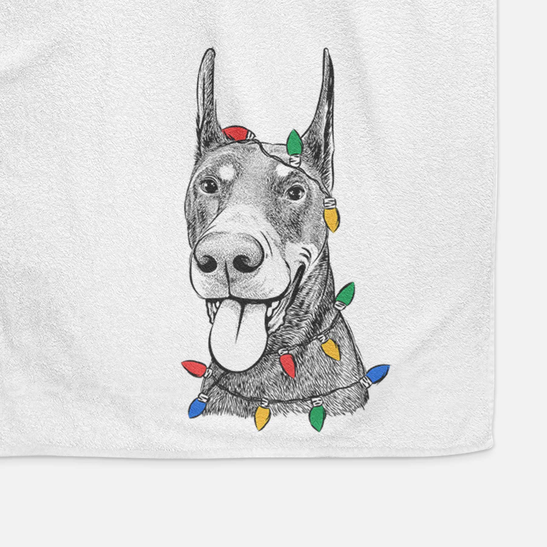 Happy Sunny the Doberman Pinscher Decorative Hand Towel