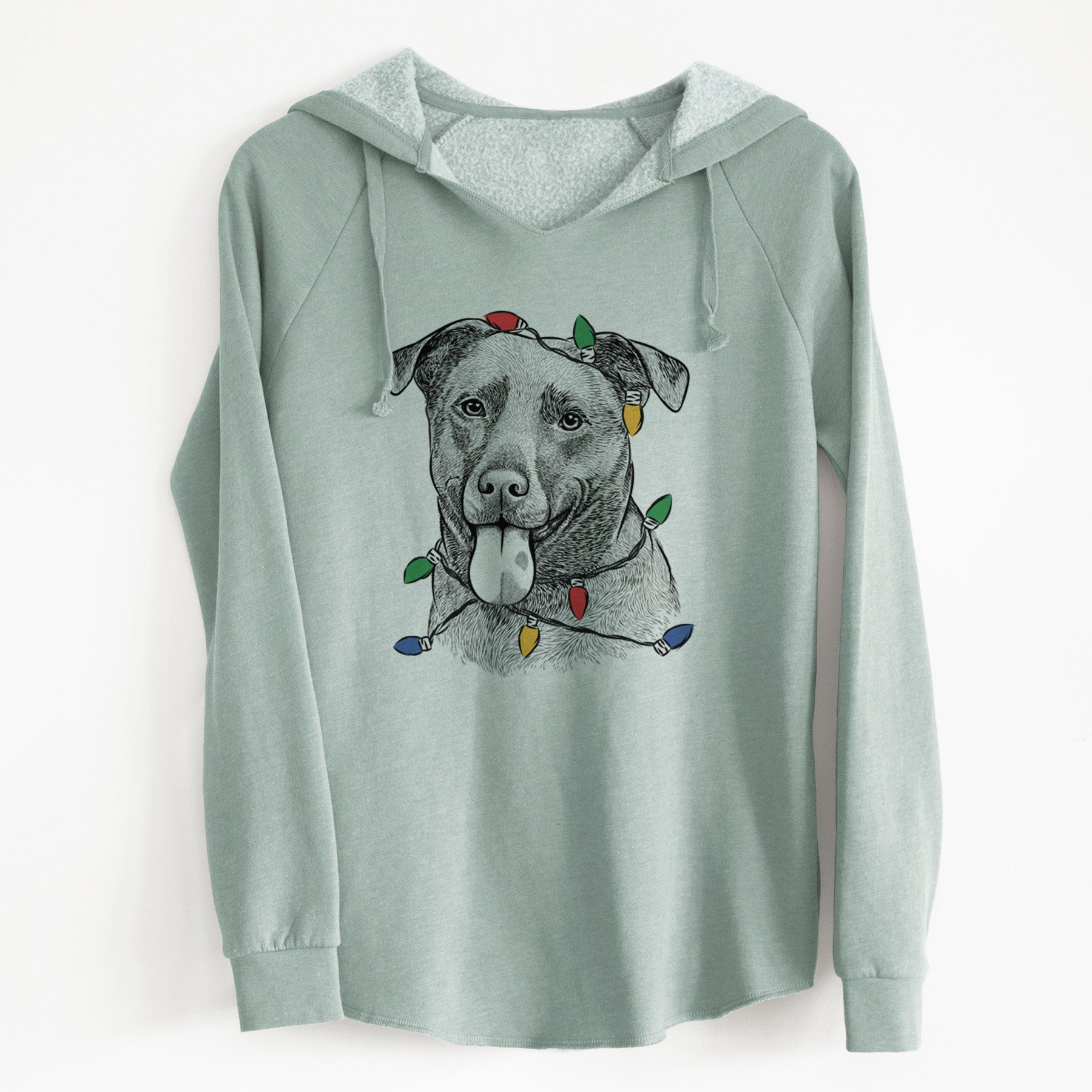 Christmas Lights Harbor the Mixed Breed - Cali Wave Hooded Sweatshirt