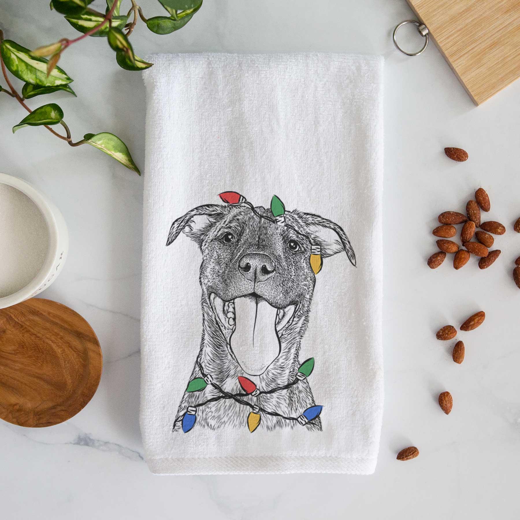 Harley the Pitbull Mix Decorative Hand Towel