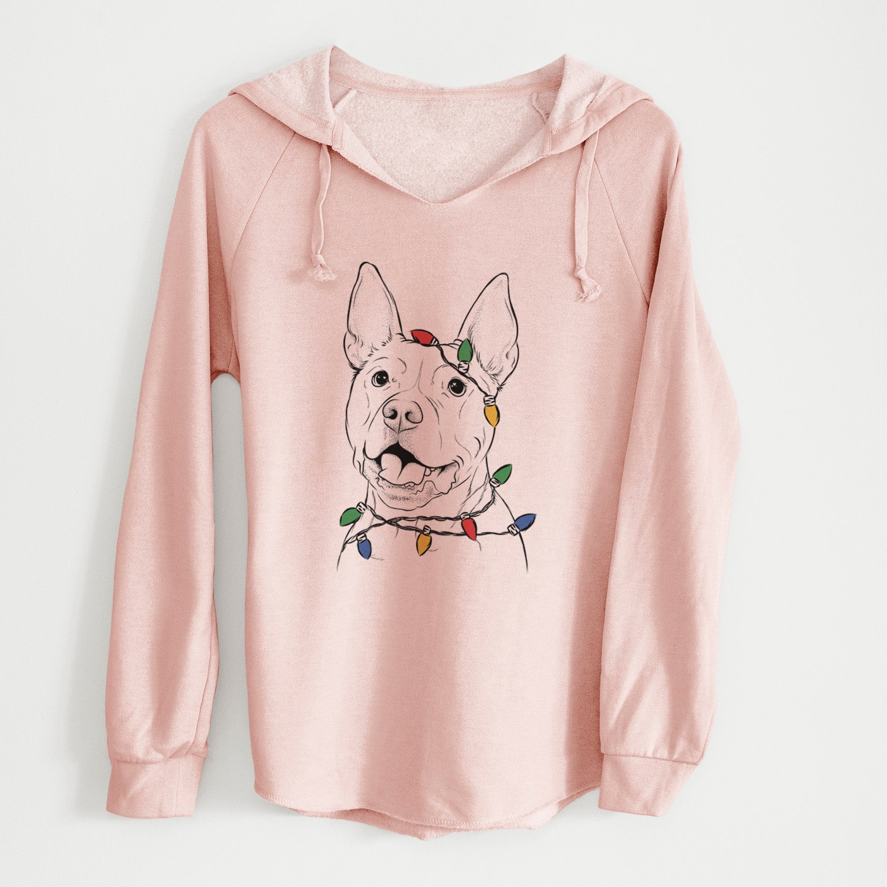 Christmas Lights Harley the Pitbull - Cali Wave Hooded Sweatshirt