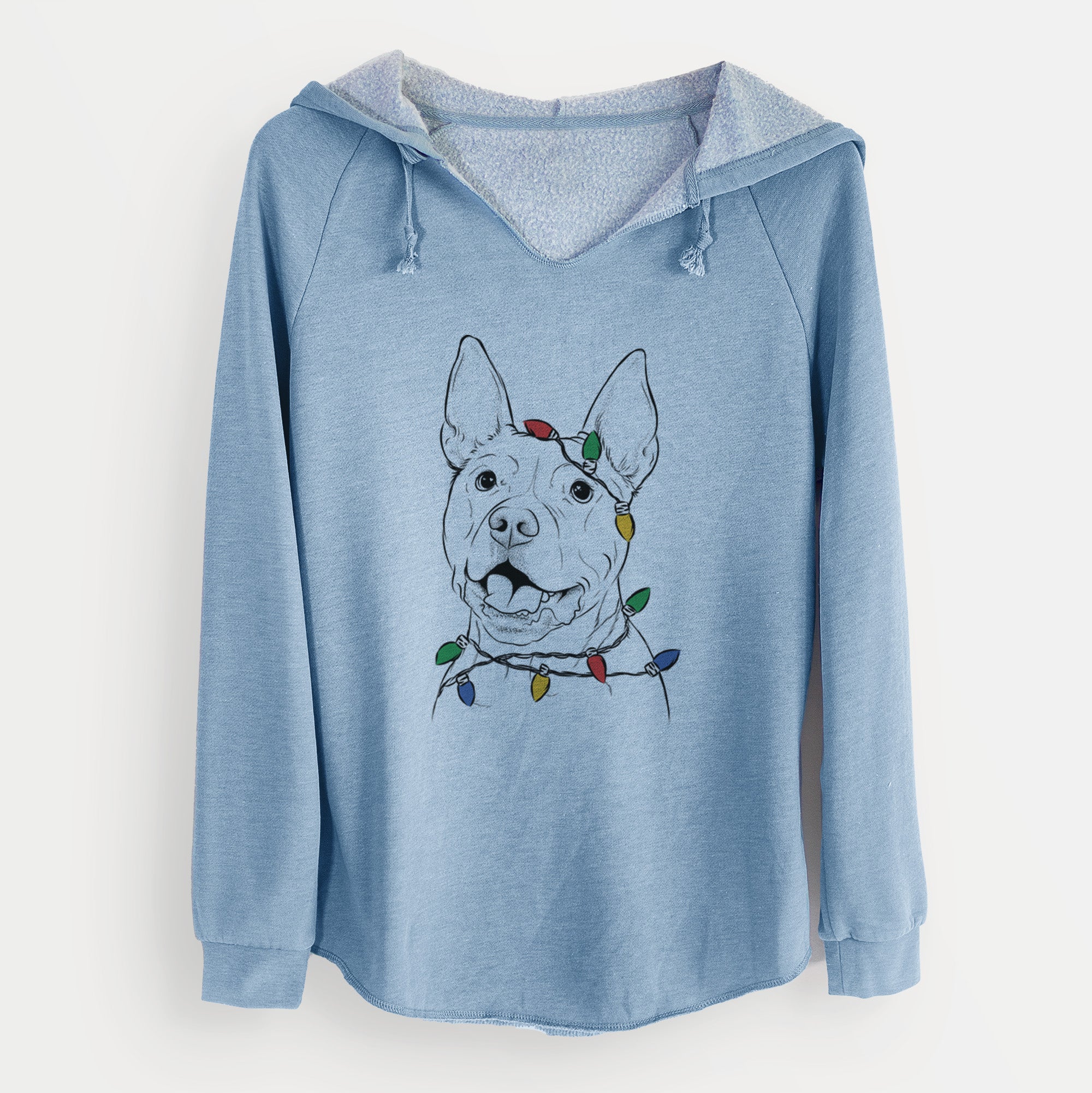 Christmas Lights Harley the Pitbull - Cali Wave Hooded Sweatshirt