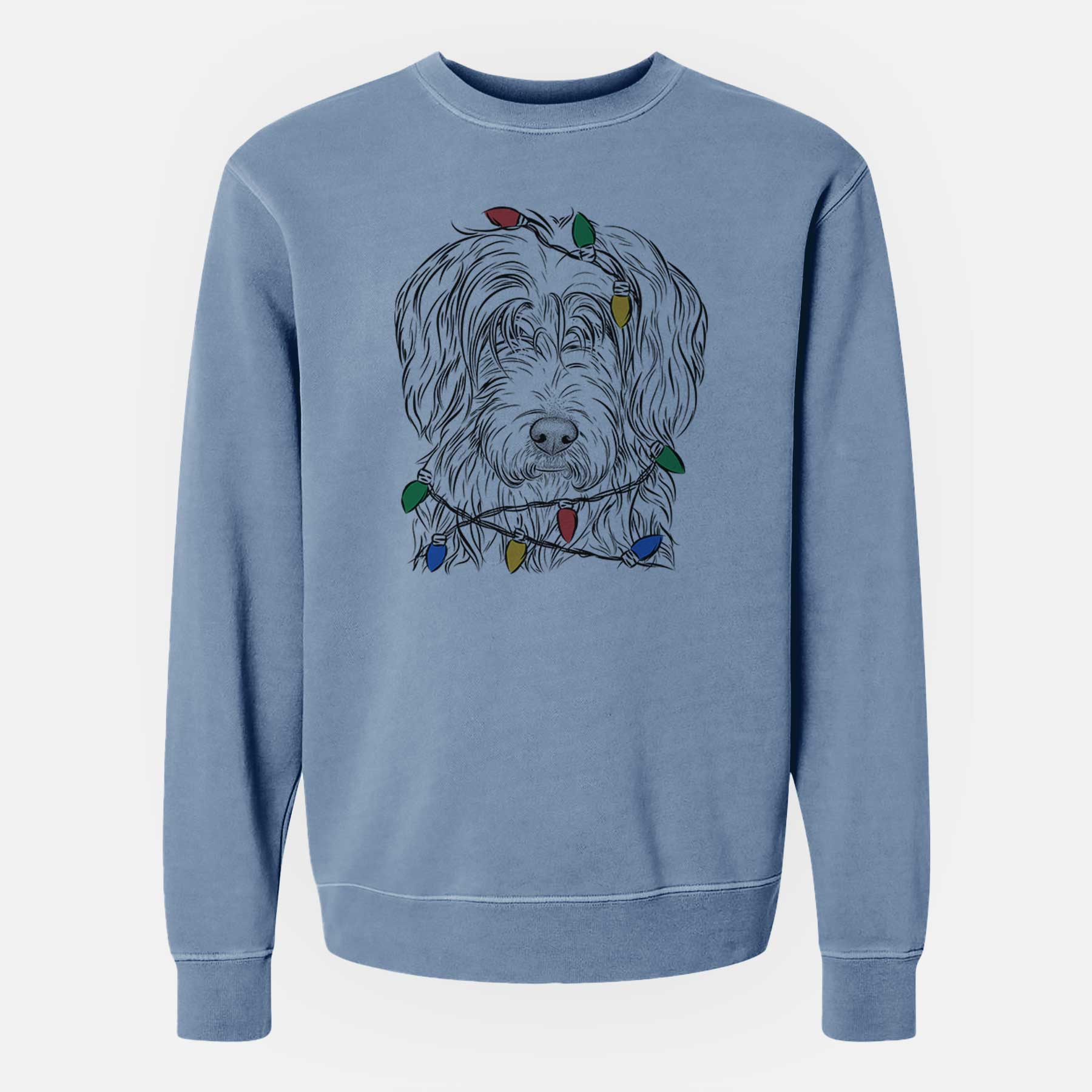 Christmas Lights Harry the Mixed Breed - Unisex Pigment Dyed Crew Sweatshirt