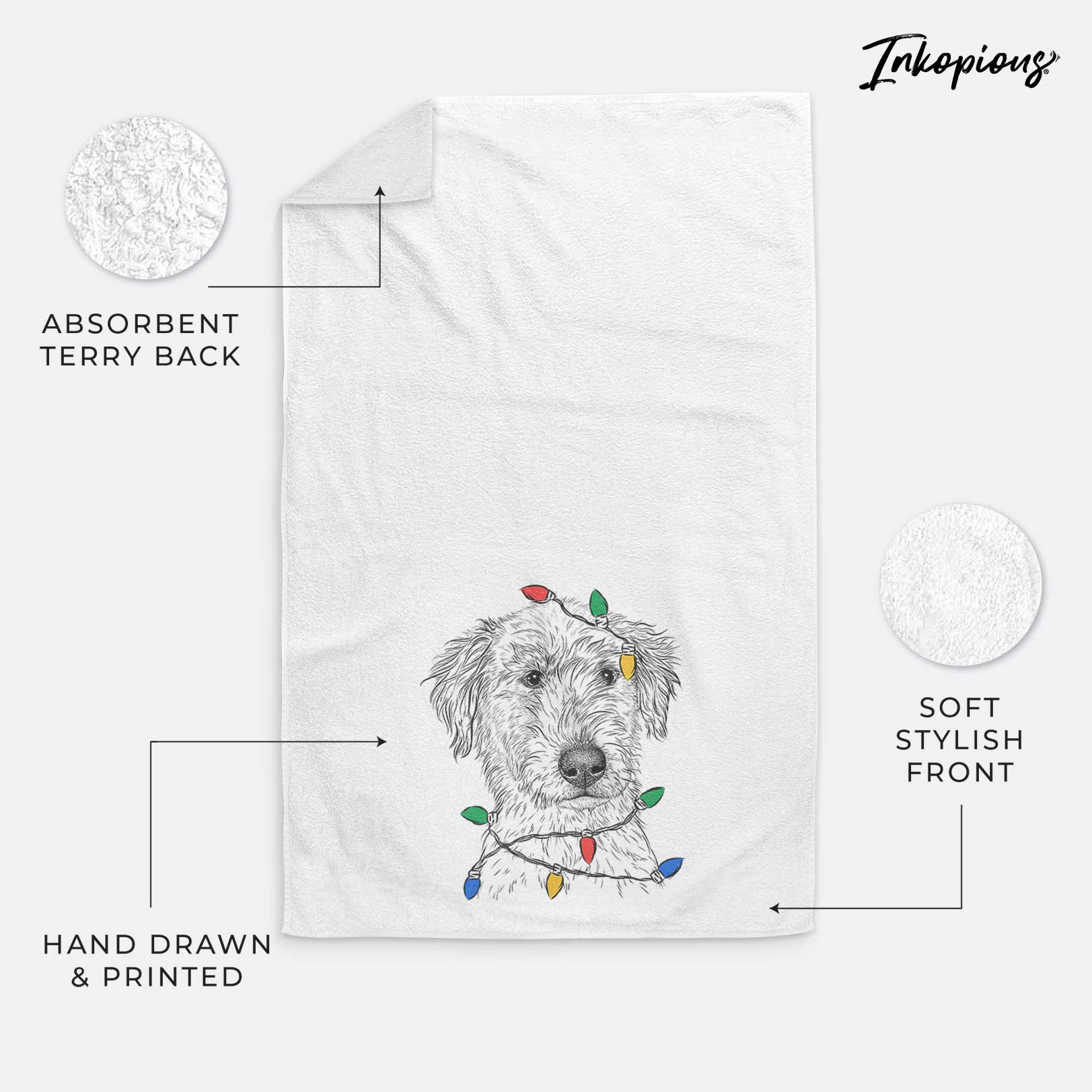 Harry the Mixed Breed Puppy Decorative Hand Towel