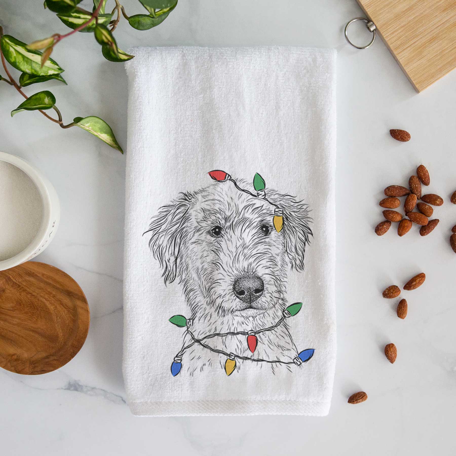 Harry the Mixed Breed Puppy Decorative Hand Towel