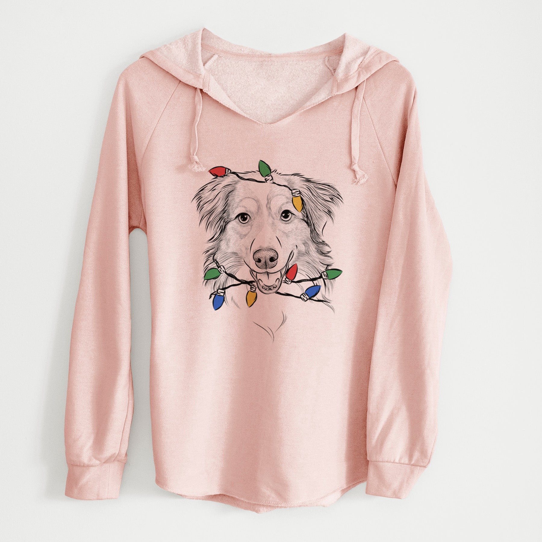 Christmas Lights Hattie the Australian Shepherd - Cali Wave Hooded Sweatshirt