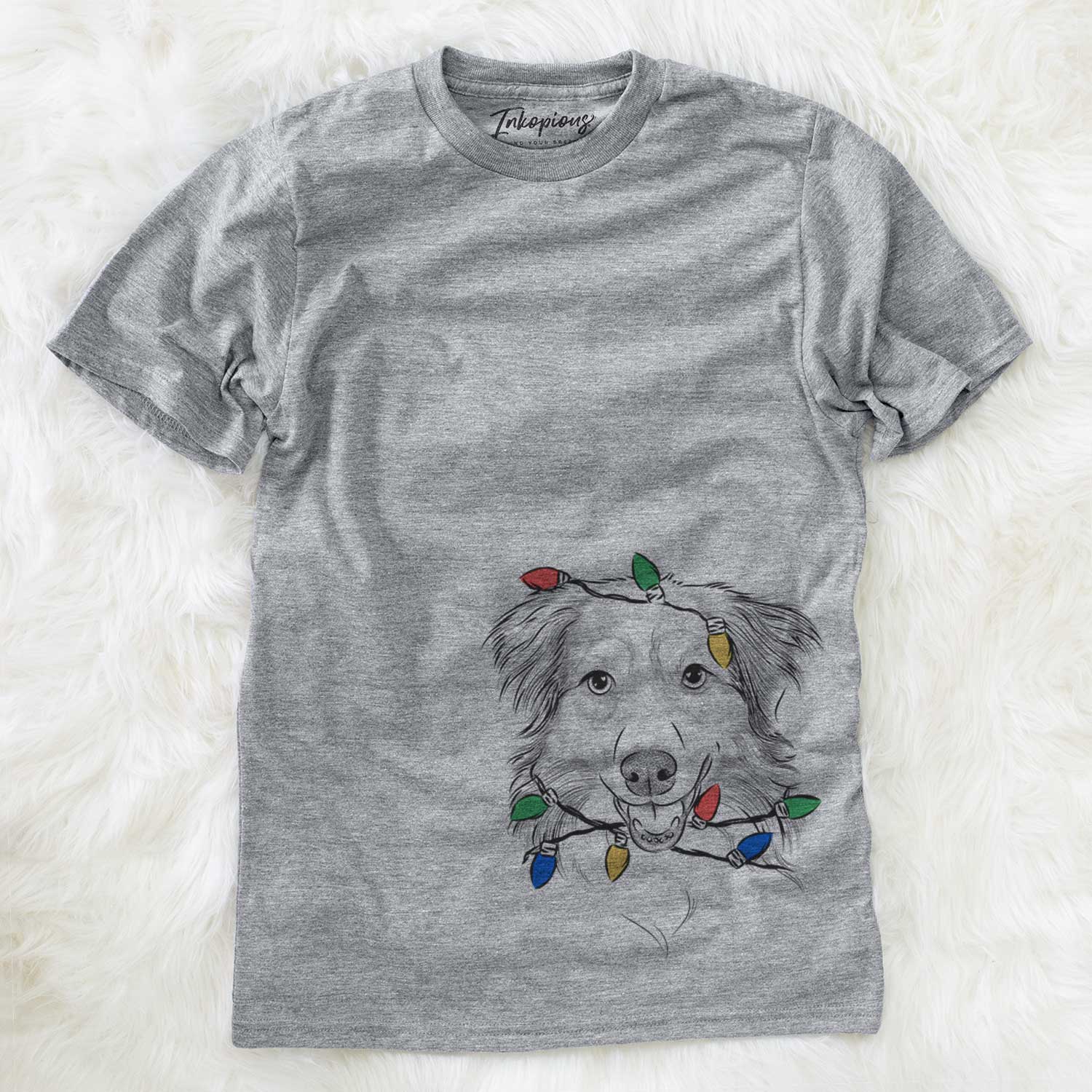 Christmas Lights Hattie the Australian Shepherd - Unisex Crewneck