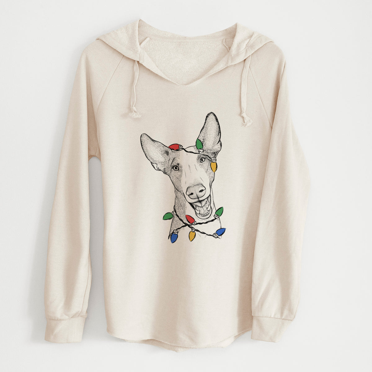 Christmas Lights Havok the Ibizan Hound - Cali Wave Hooded Sweatshirt
