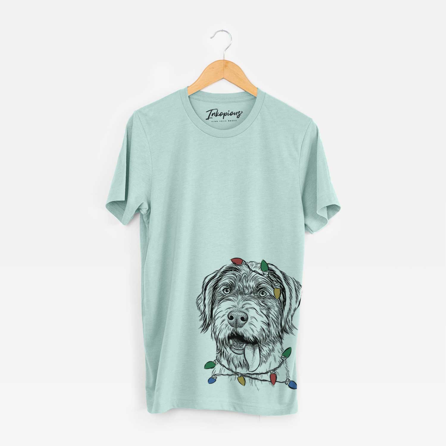 Christmas Lights Hazel the German Wirehaired Pointer Mix - Unisex Crewneck