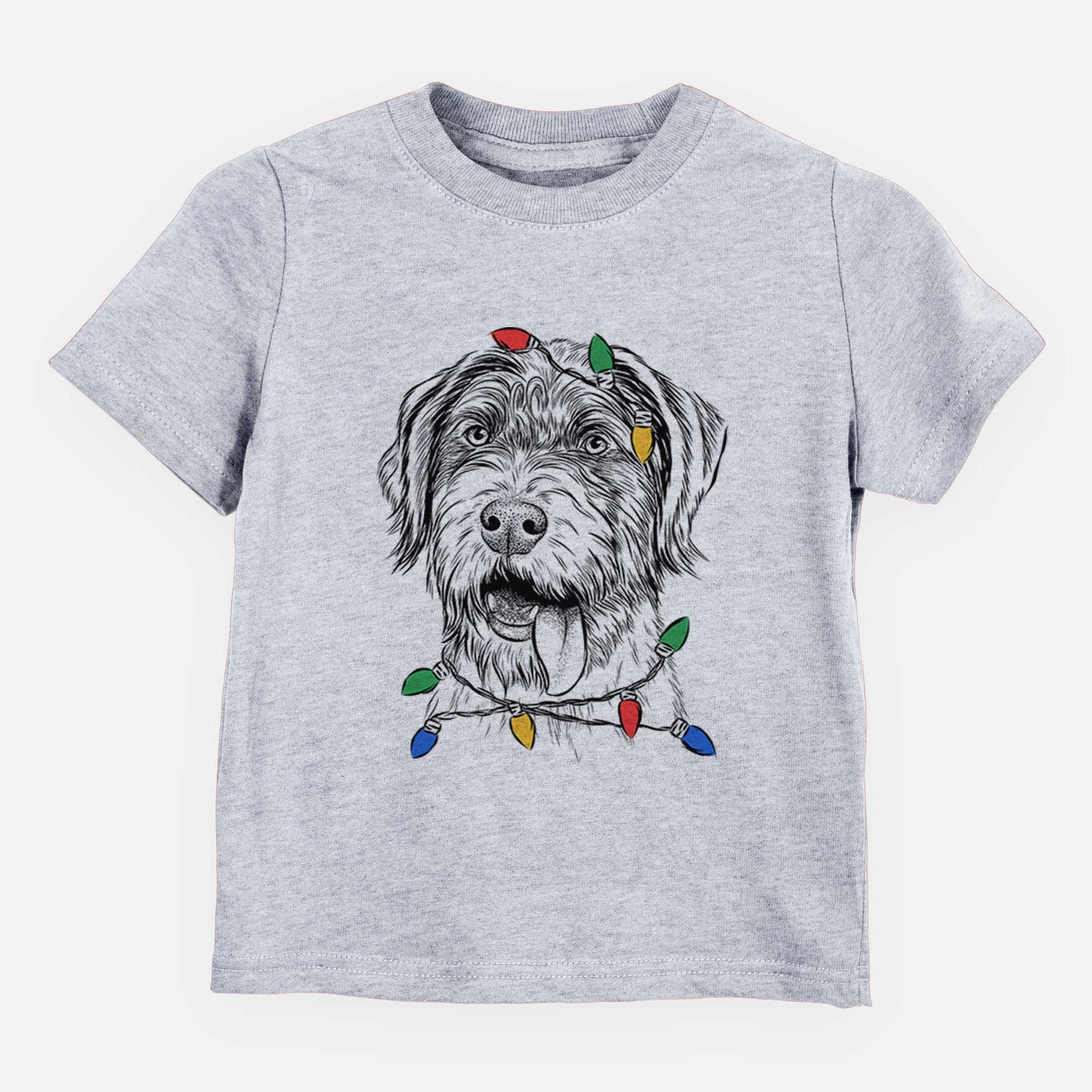 Christmas Lights Hazel the German Wirehaired Pointer Mix - Kids/Youth/Toddler Shirt