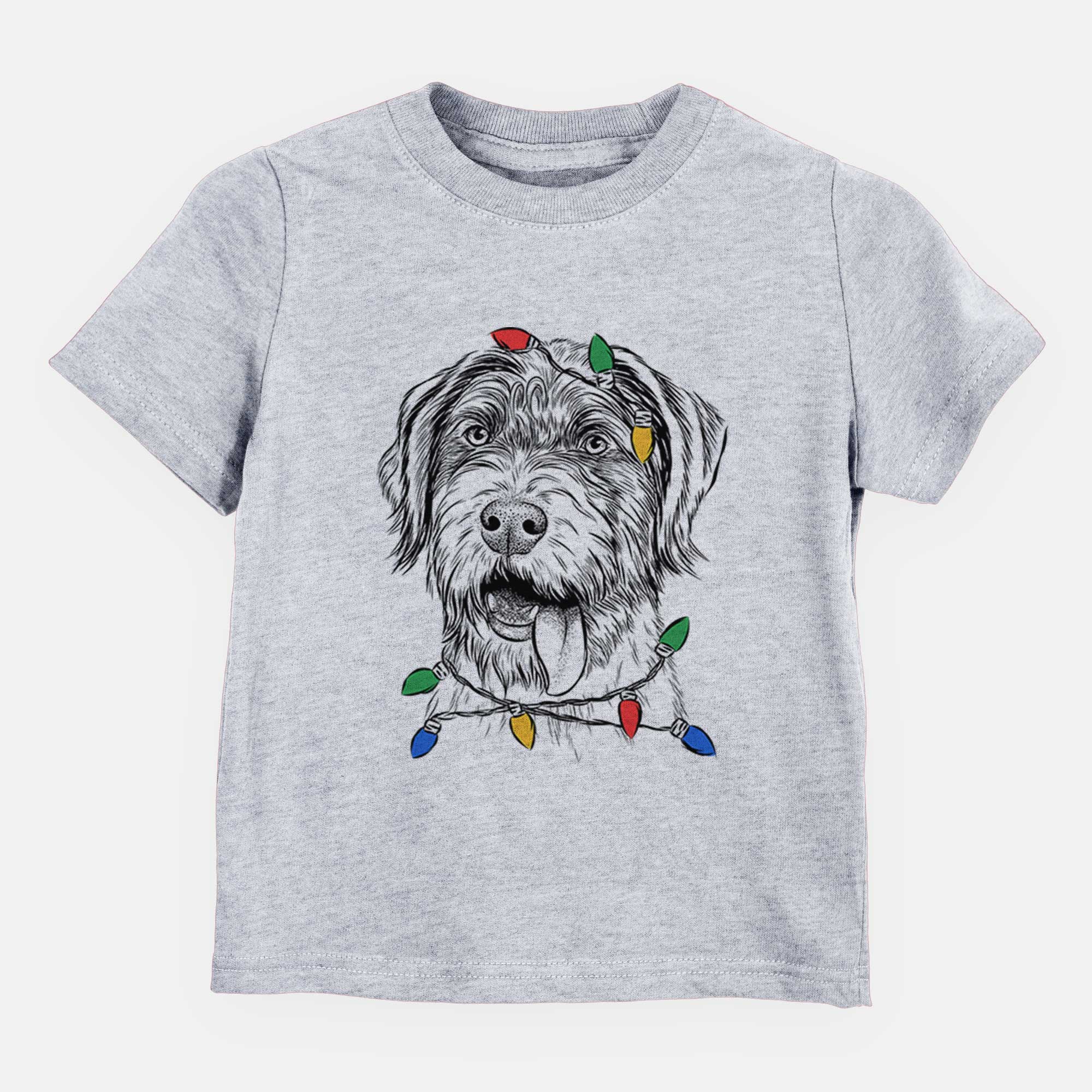 Christmas Lights Hazel the German Wirehaired Pointer Mix - Kids/Youth/Toddler Shirt