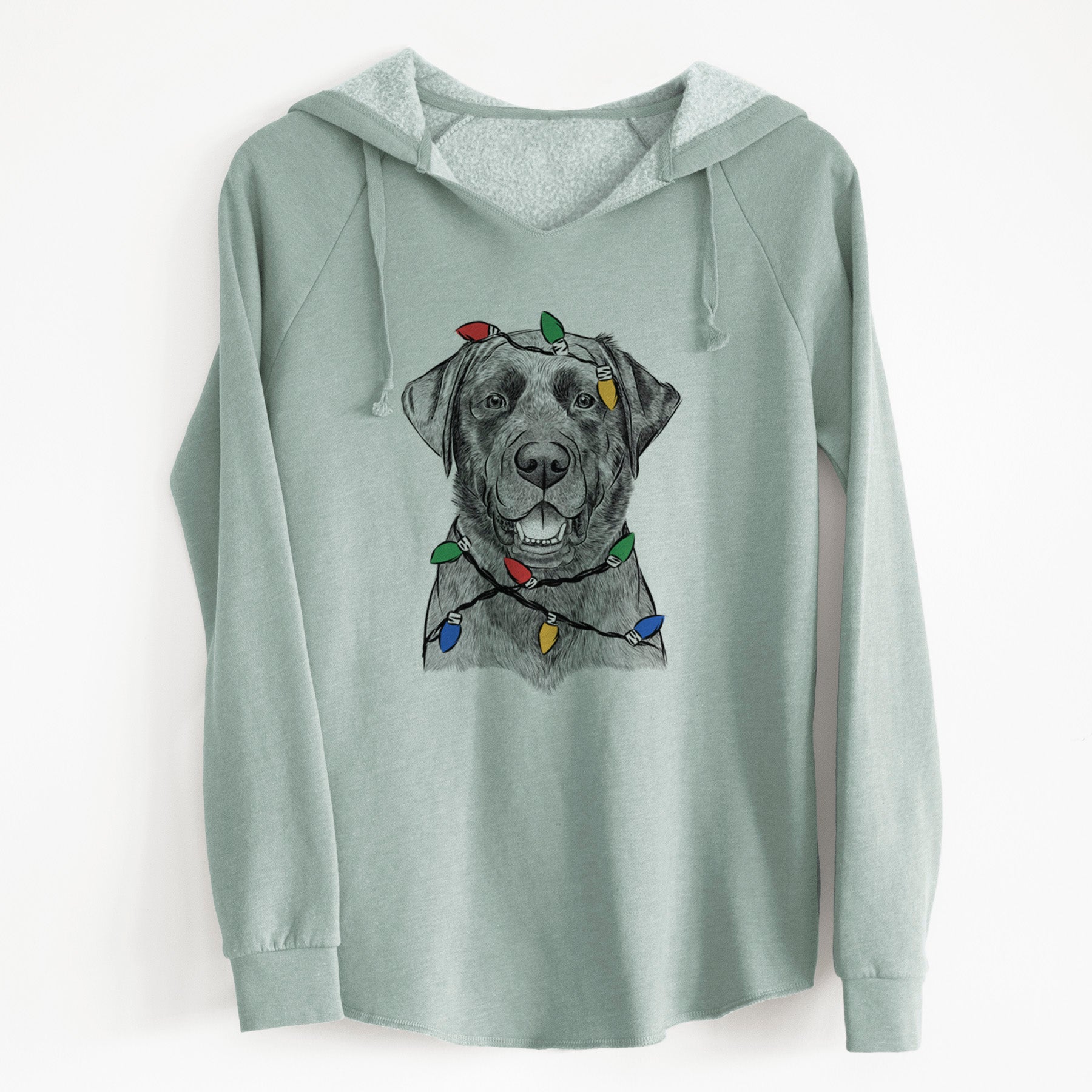 Christmas Lights Heath the Black Lab - Cali Wave Hooded Sweatshirt