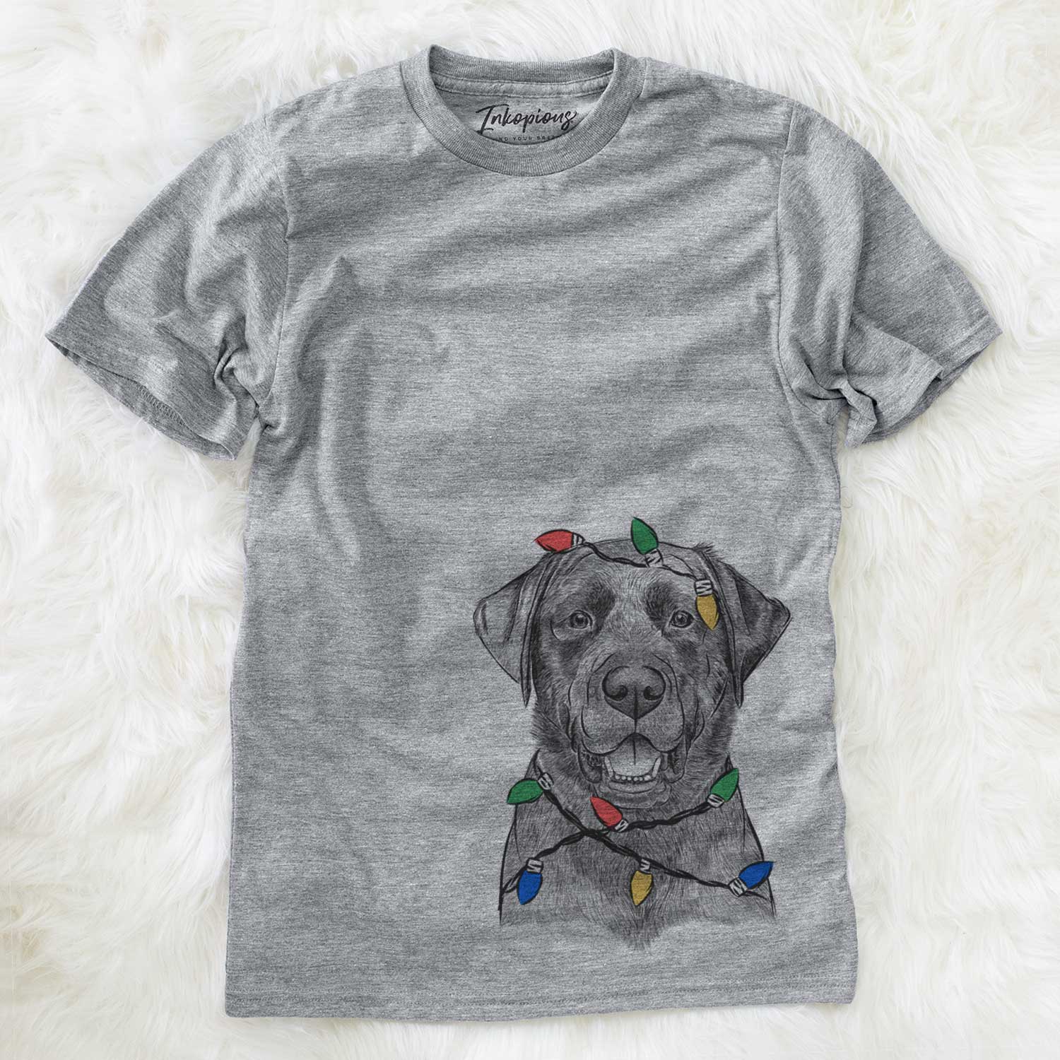 Christmas Lights Heath the Black Lab - Unisex Crewneck