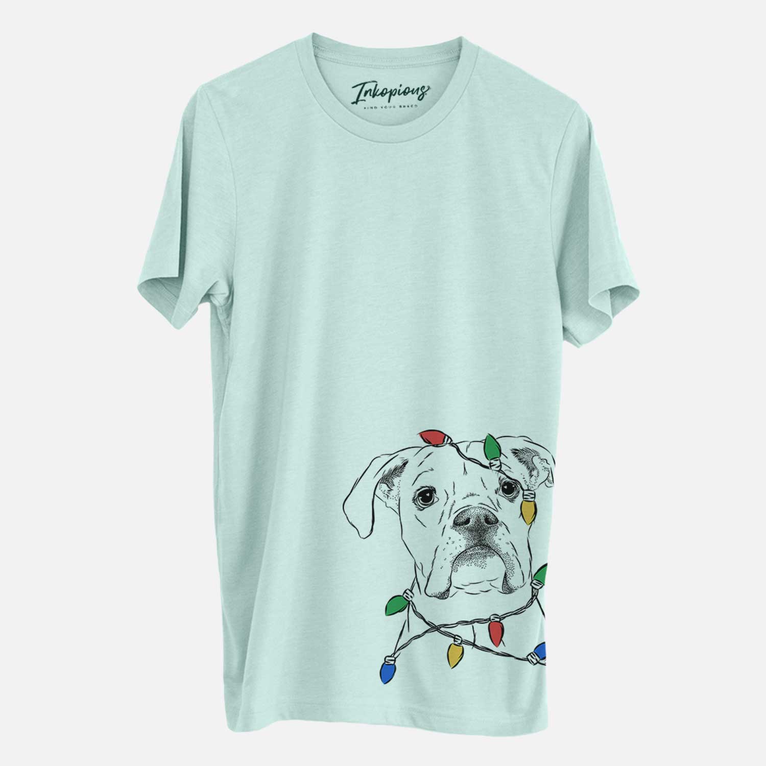 Christmas Lights Henley the Boxer - Unisex Crewneck