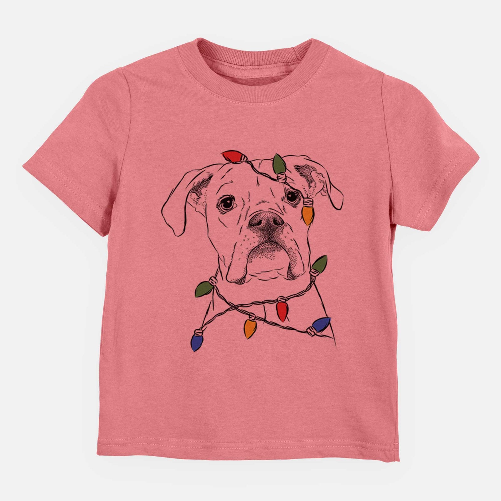 Christmas Lights Henley the Boxer - Kids/Youth/Toddler Shirt