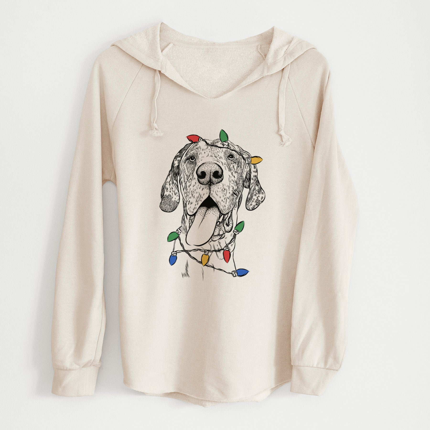 Christmas Lights Hennessey the Great Dane - Cali Wave Hooded Sweatshirt