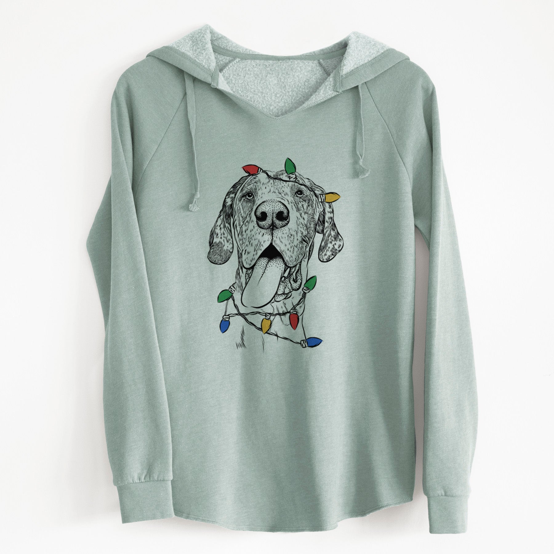 Christmas Lights Hennessey the Great Dane - Cali Wave Hooded Sweatshirt