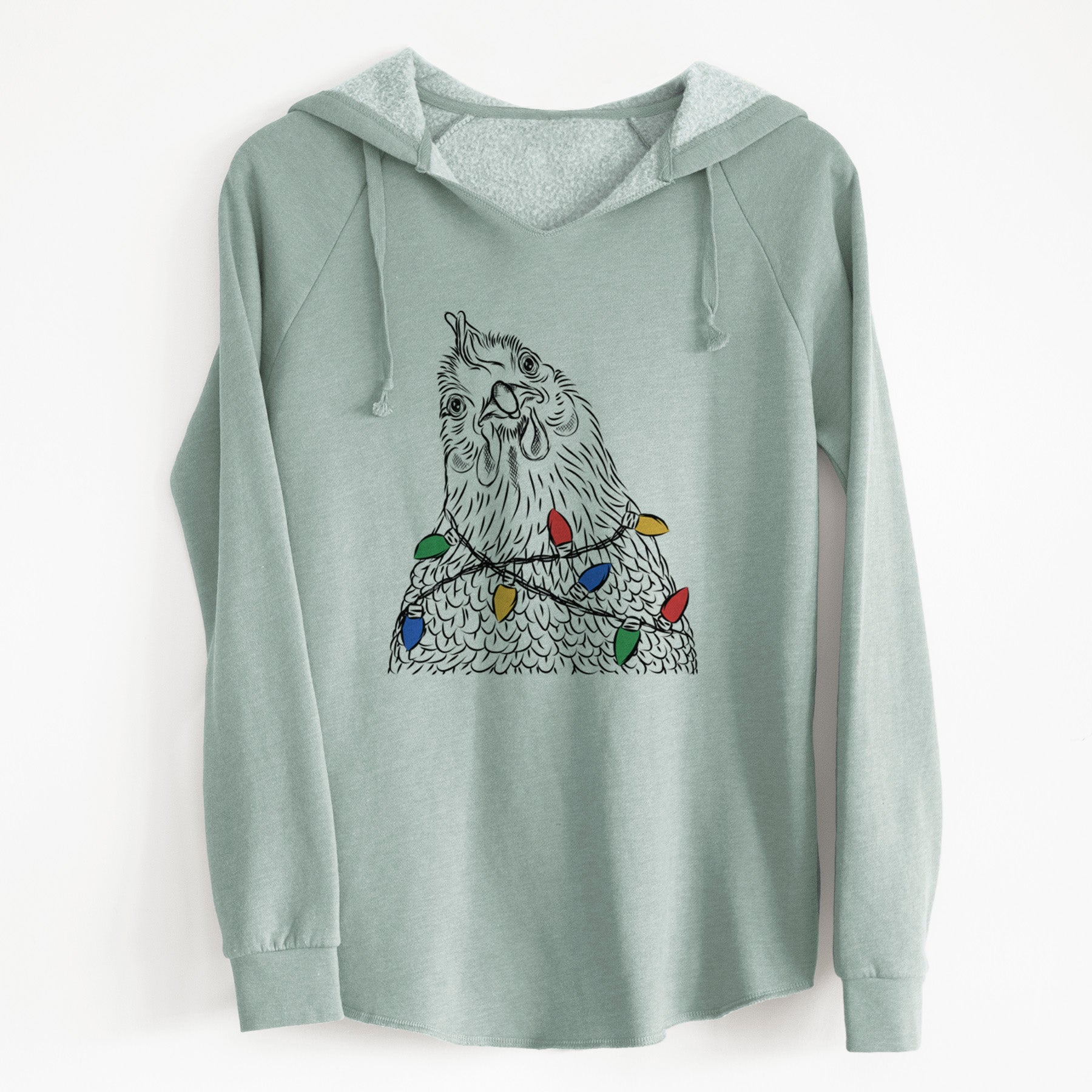 Christmas Lights Henrietta the Chicken - Cali Wave Hooded Sweatshirt