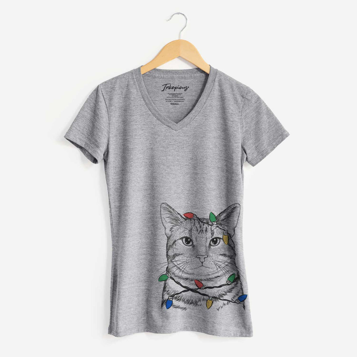 Christmas Lights Henry the Bengal - Women's V-neck Shirt