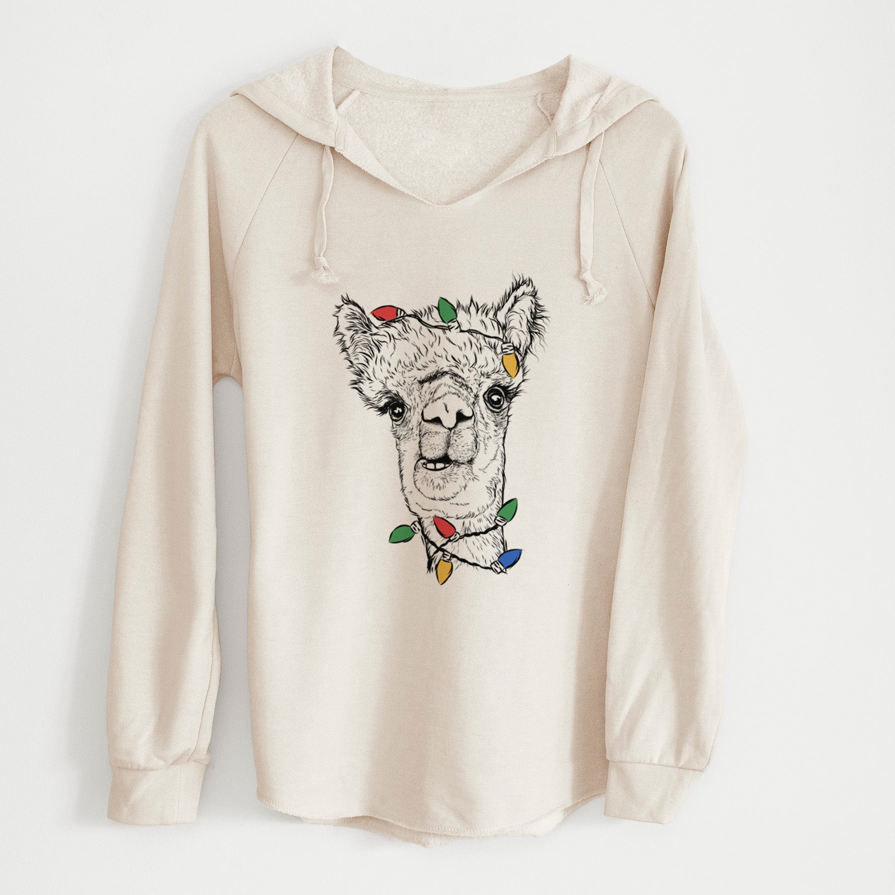 Christmas Lights Henry the Alpaca - Cali Wave Hooded Sweatshirt