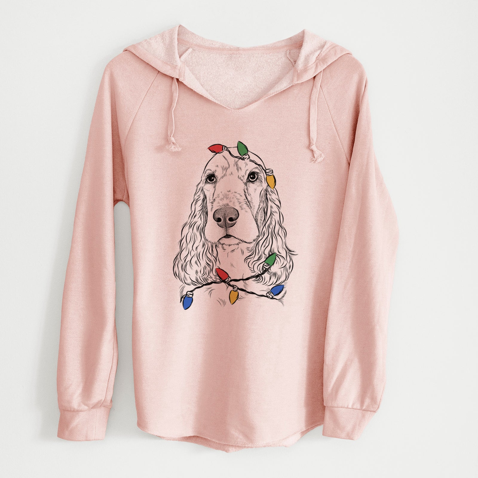 Christmas Lights Henry the English Cocker Spaniel - Cali Wave Hooded Sweatshirt