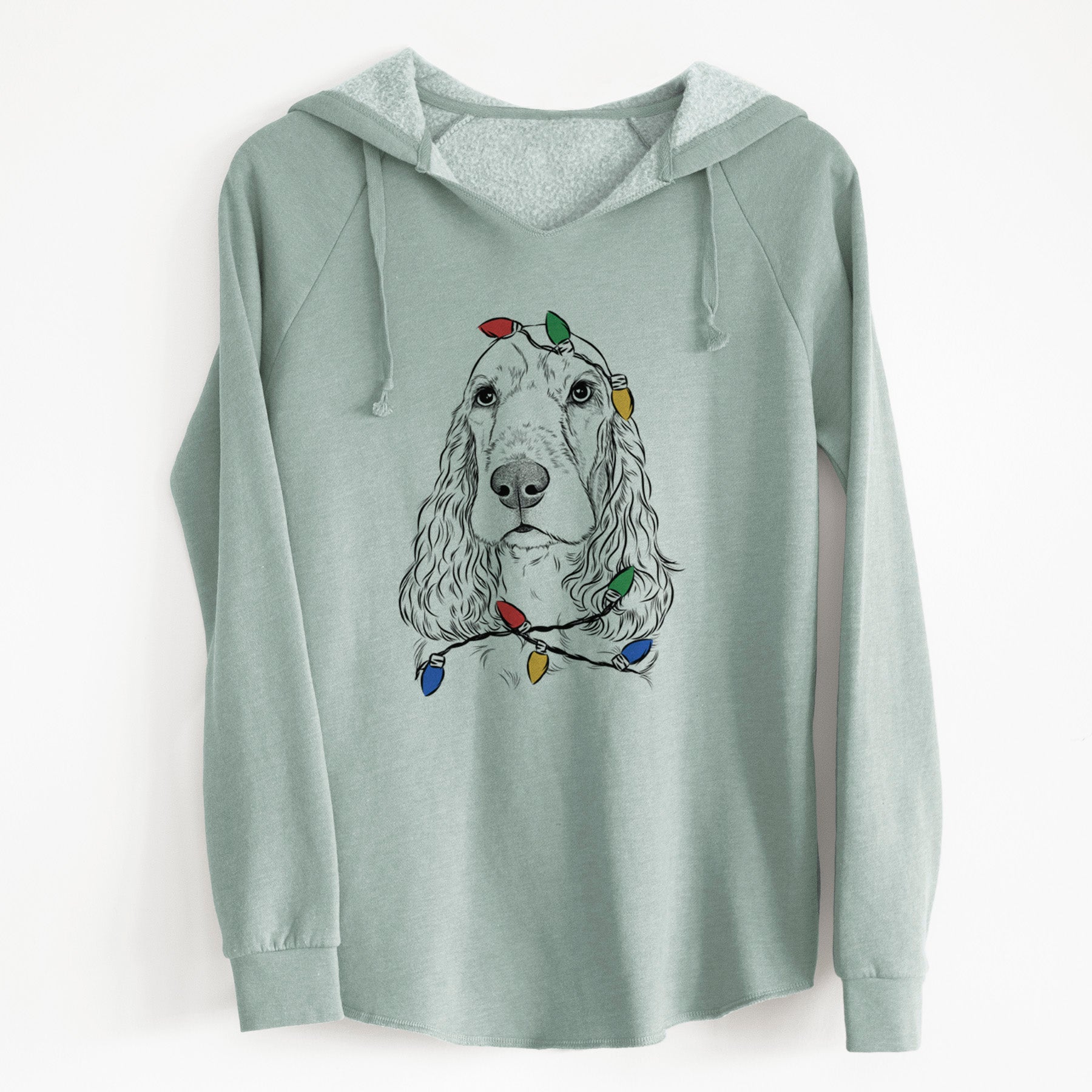 Christmas Lights Henry the English Cocker Spaniel - Cali Wave Hooded Sweatshirt