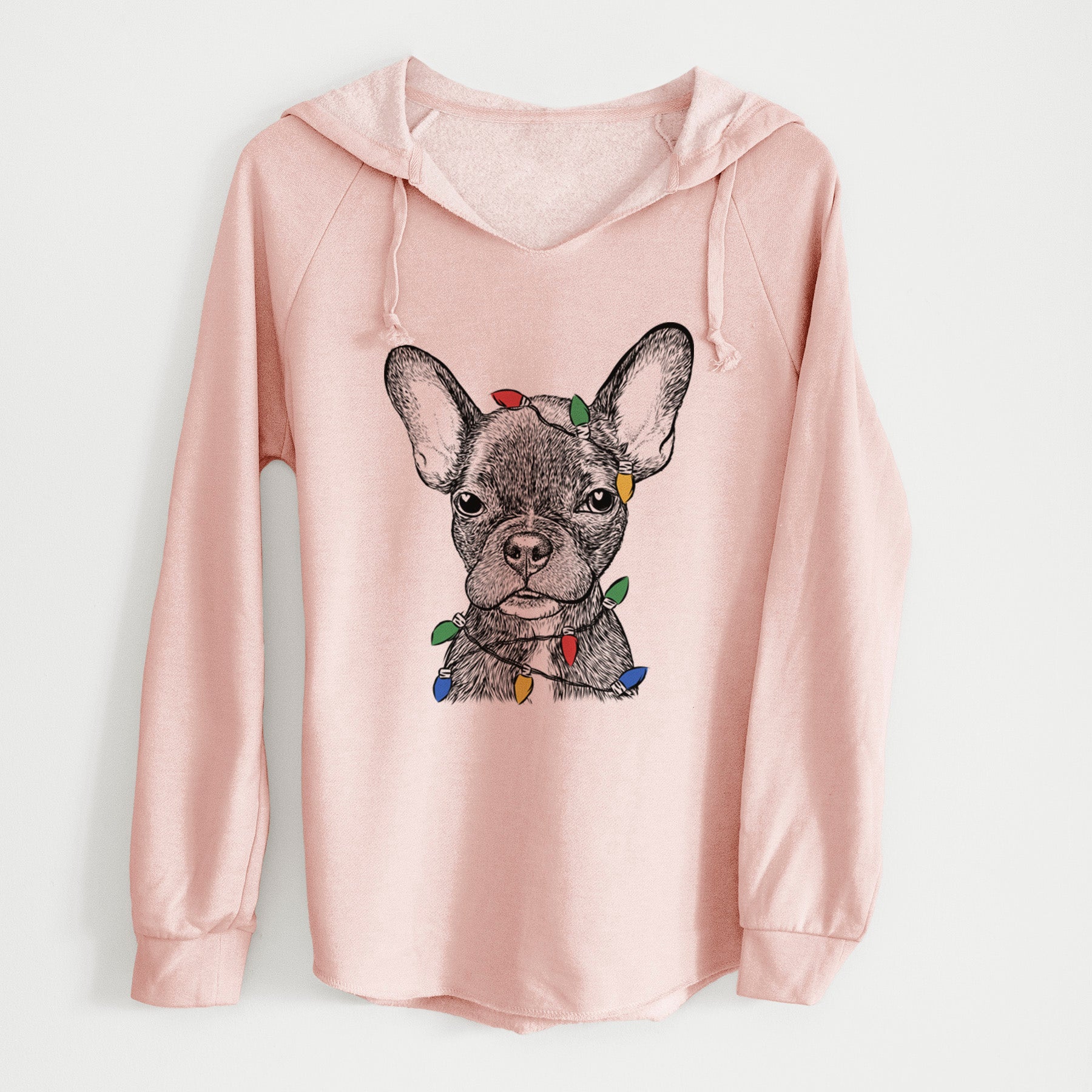 Christmas Lights Henry the French Bulldog - Cali Wave Hooded Sweatshirt