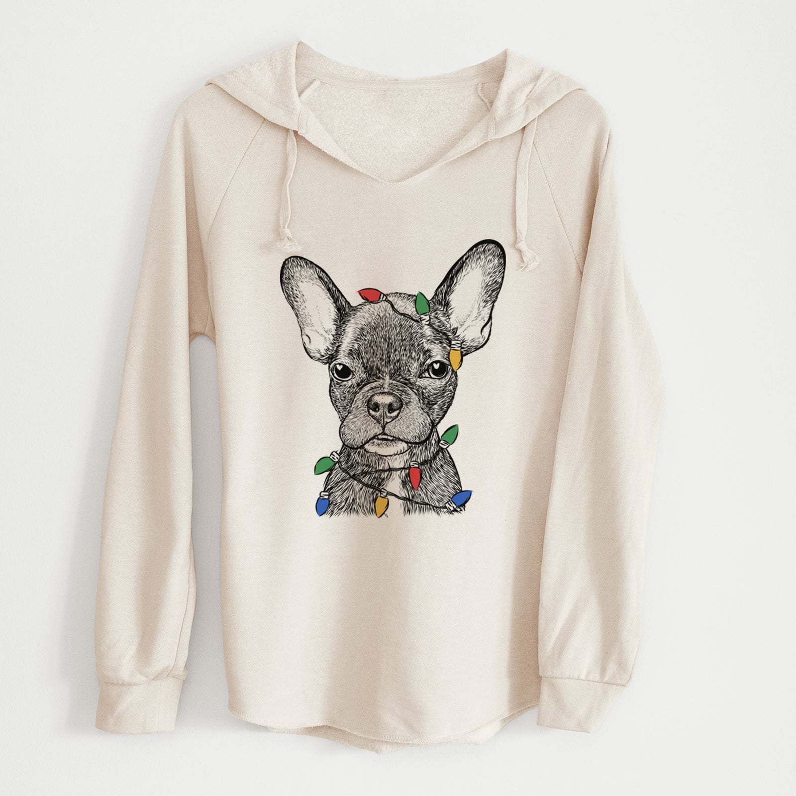Christmas Lights Henry the French Bulldog - Cali Wave Hooded Sweatshirt