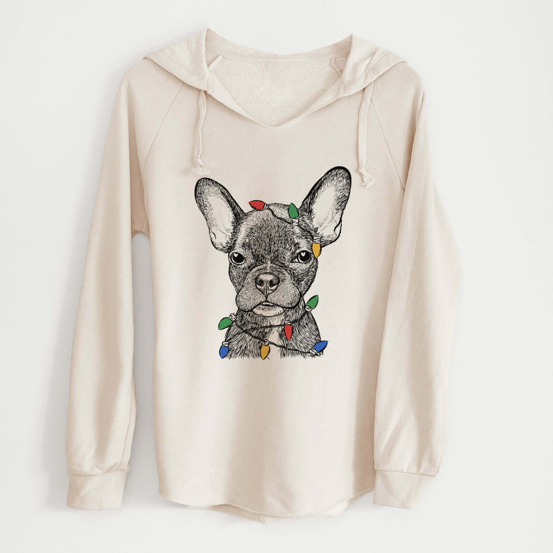 Christmas Lights Henry the French Bulldog - Cali Wave Hooded Sweatshirt