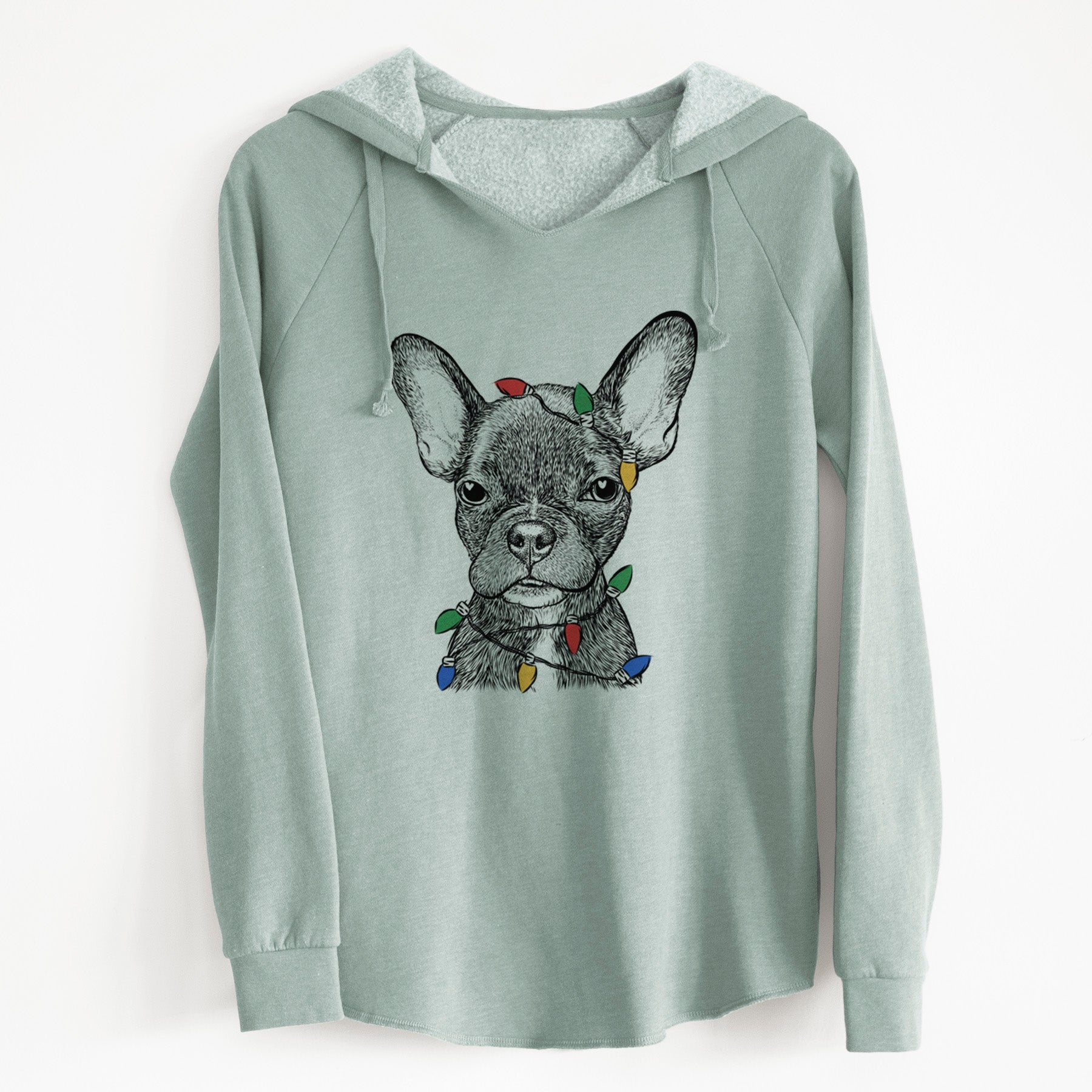 Christmas Lights Henry the French Bulldog - Cali Wave Hooded Sweatshirt