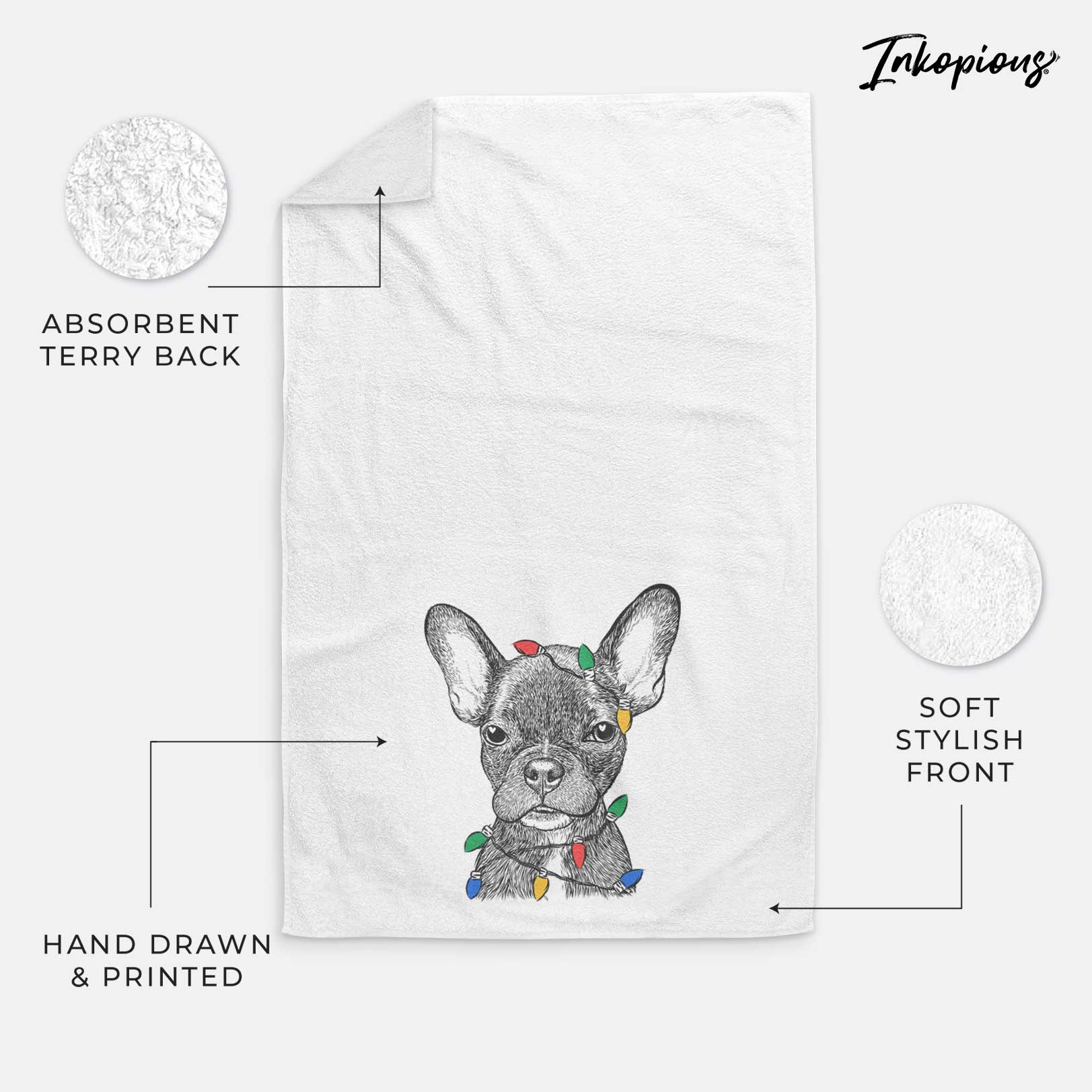 Henry the French Bulldog Decorative Hand Towel