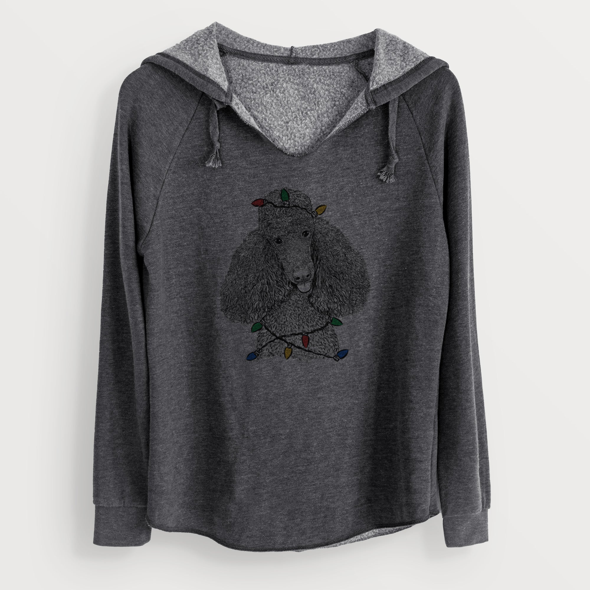 Christmas Lights Henry the Standard Poodle - Cali Wave Hooded Sweatshirt