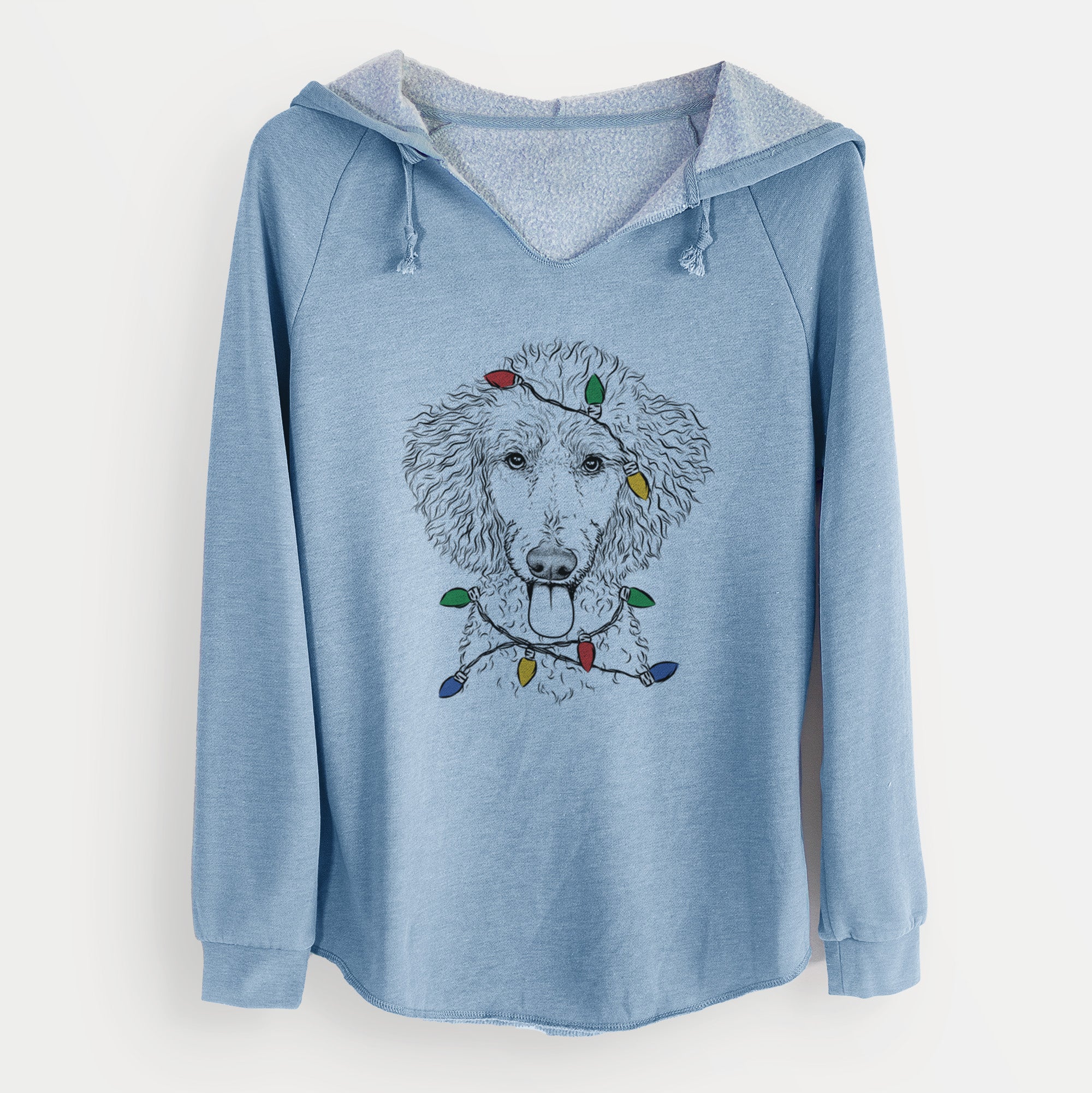 Christmas Lights Henry the White Standard Poodle - Cali Wave Hooded Sweatshirt