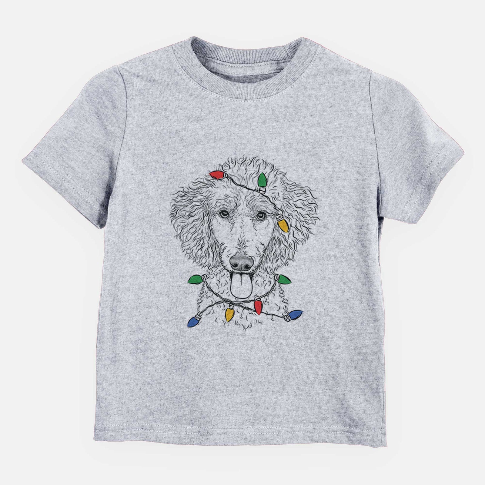 Christmas Lights Henry the White Standard Poodle - Kids/Youth/Toddler Shirt